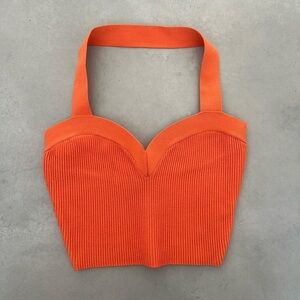 Babaton Orange Knit Top